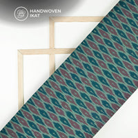 Ocean Blue Geometric Pre-Washed Pochampally Ikat Cotton Fabric