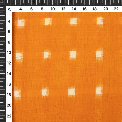 Yellow Checks Pre-Washed Pochampally Double Ikat Cotton Fabric
