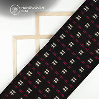 Black Checks Pre-Washed Pochampally Double Ikat Cotton Fabric