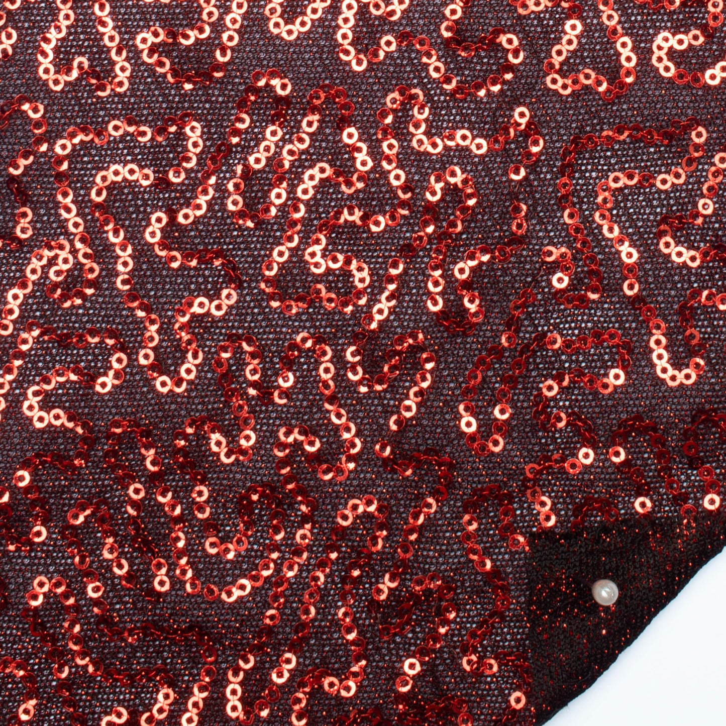 Maroon Sequins Shiny Metallic Lurex Imported Knit Fabric (Width 54 Inches)