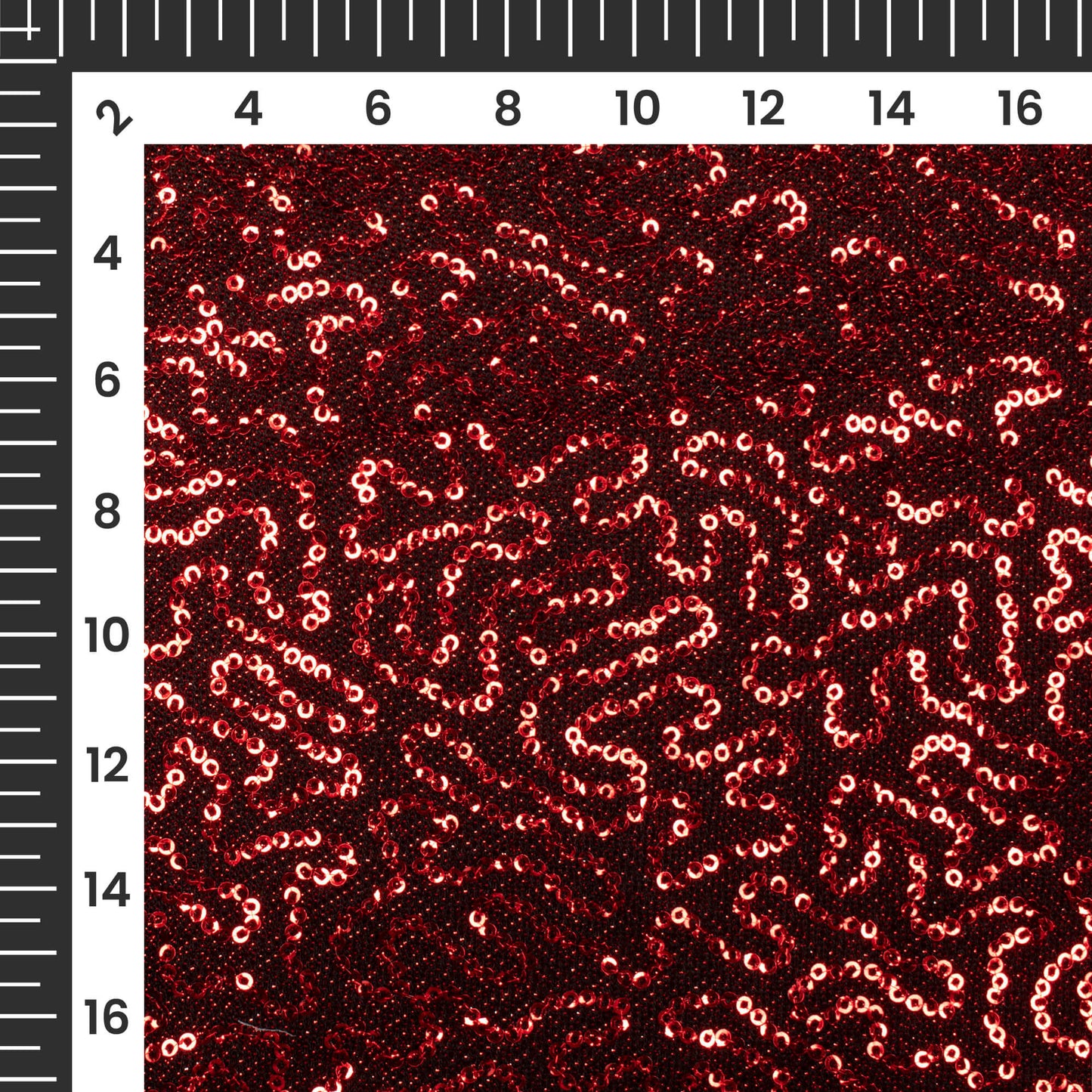 Maroon Sequins Shiny Metallic Lurex Imported Knit Fabric (Width 54 Inches)