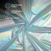 Baby Blue Holographic Dual Tones Galaxy Imported Net Fabric (Width 62 Inches)