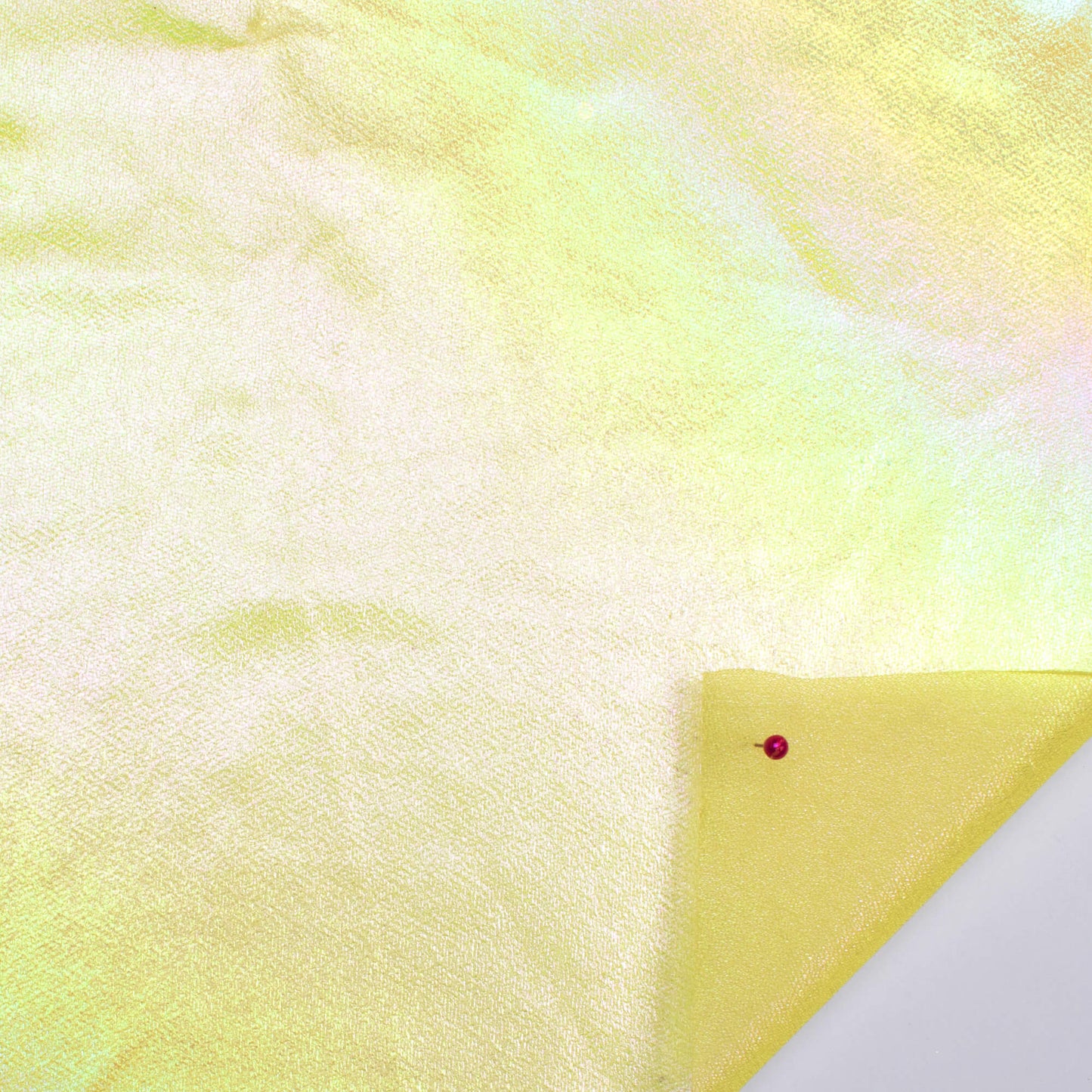 Pastel Yellow Holographic Dual Tones Galaxy Imported Net Fabric (Width 62 Inches)