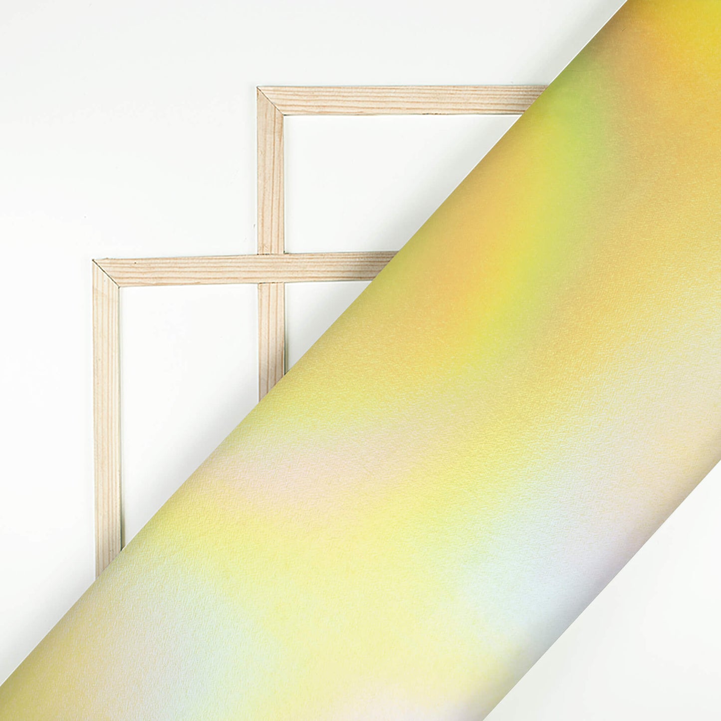 Pastel Yellow Holographic Dual Tones Galaxy Imported Net Fabric (Width 62 Inches)