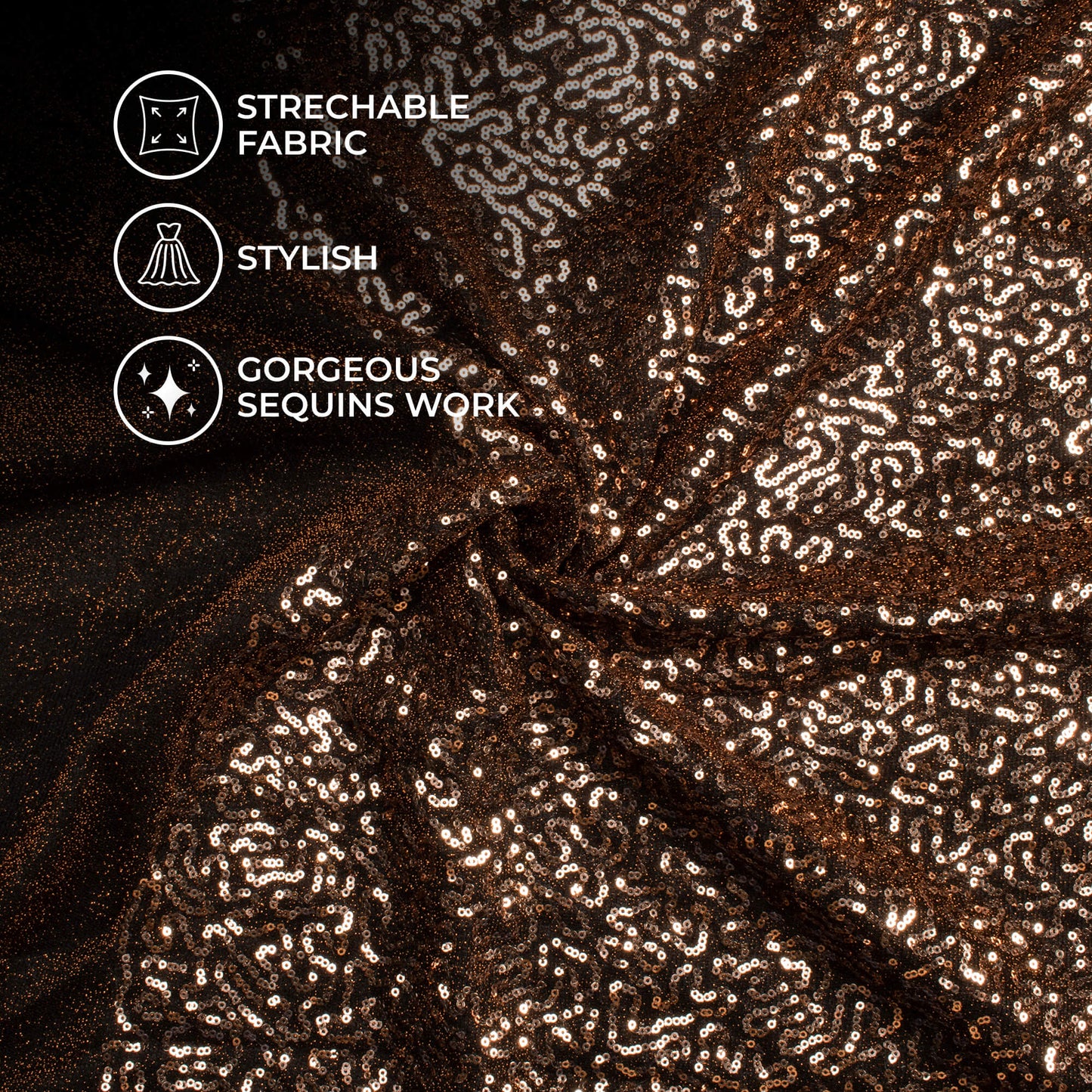 Metallic Lurex Jersey Fabric - Gold on Black Many Colors Available