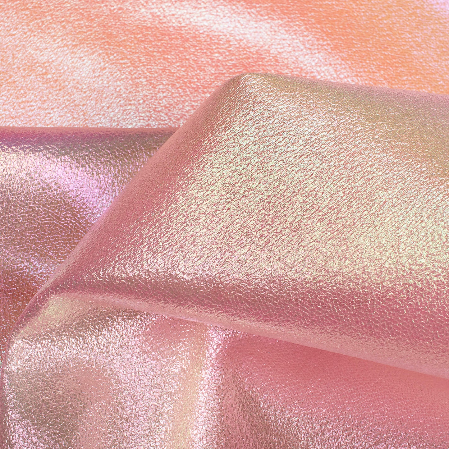 Baby Pink Holographic Dual Tones Galaxy Imported Net Fabric (Width 62 Inches)