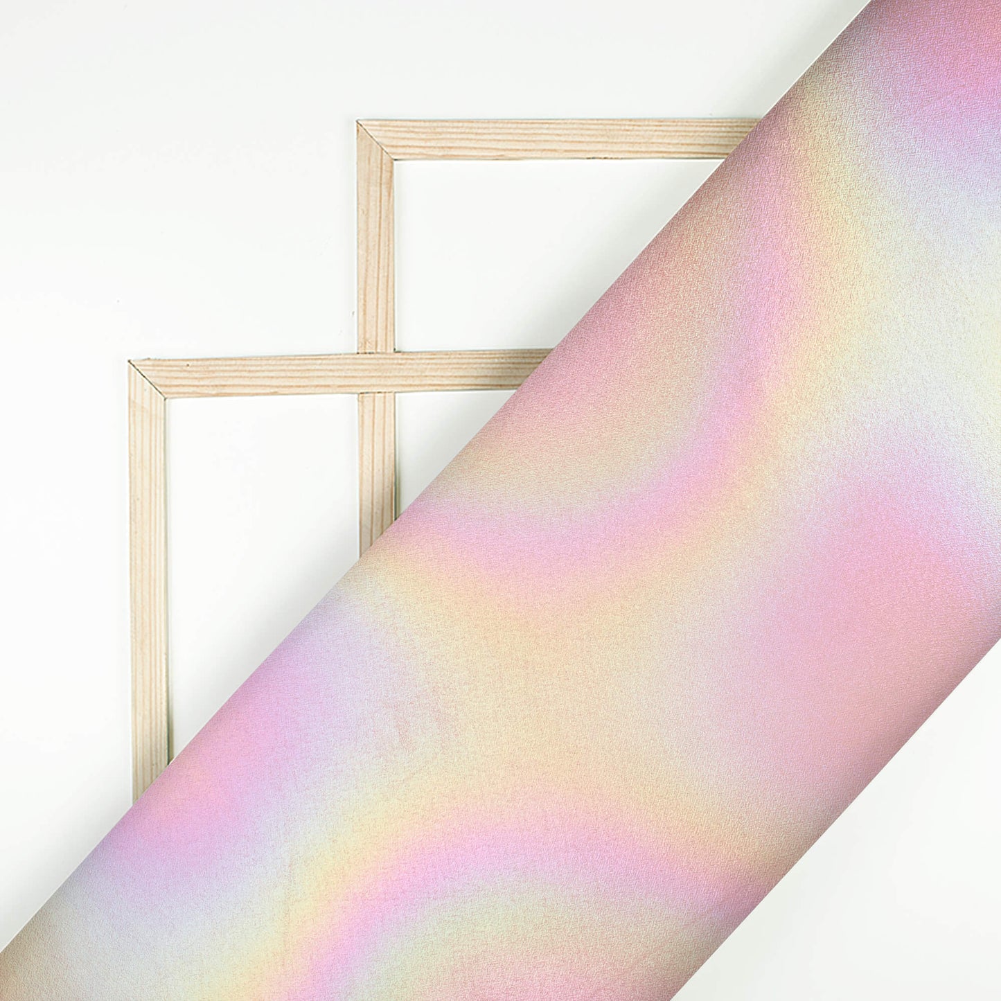 Baby Pink Holographic Dual Tones Galaxy Imported Net Fabric (Width 62 Inches)