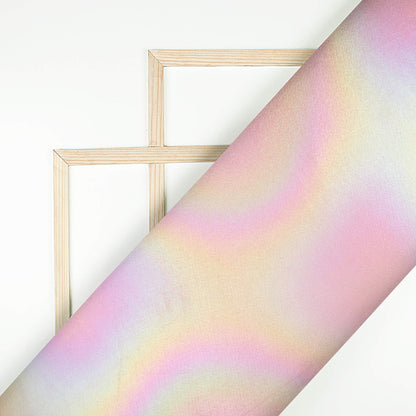 Baby Pink Holographic Dual Tones Galaxy Imported Net Fabric (Width 62 Inches)