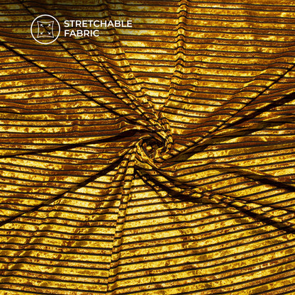 Golden Stripes Luxury Imported Velvet Fabric