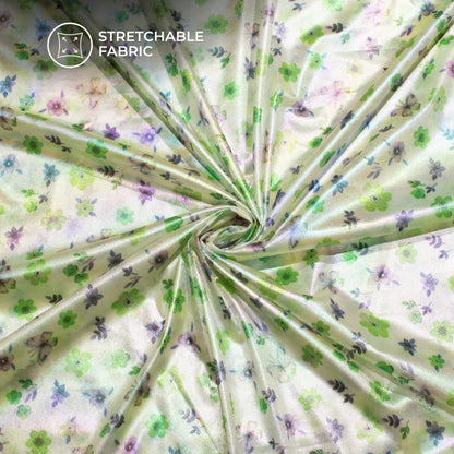 Violet Purple Floral Dual Tones Galaxy Imported Net Fabric