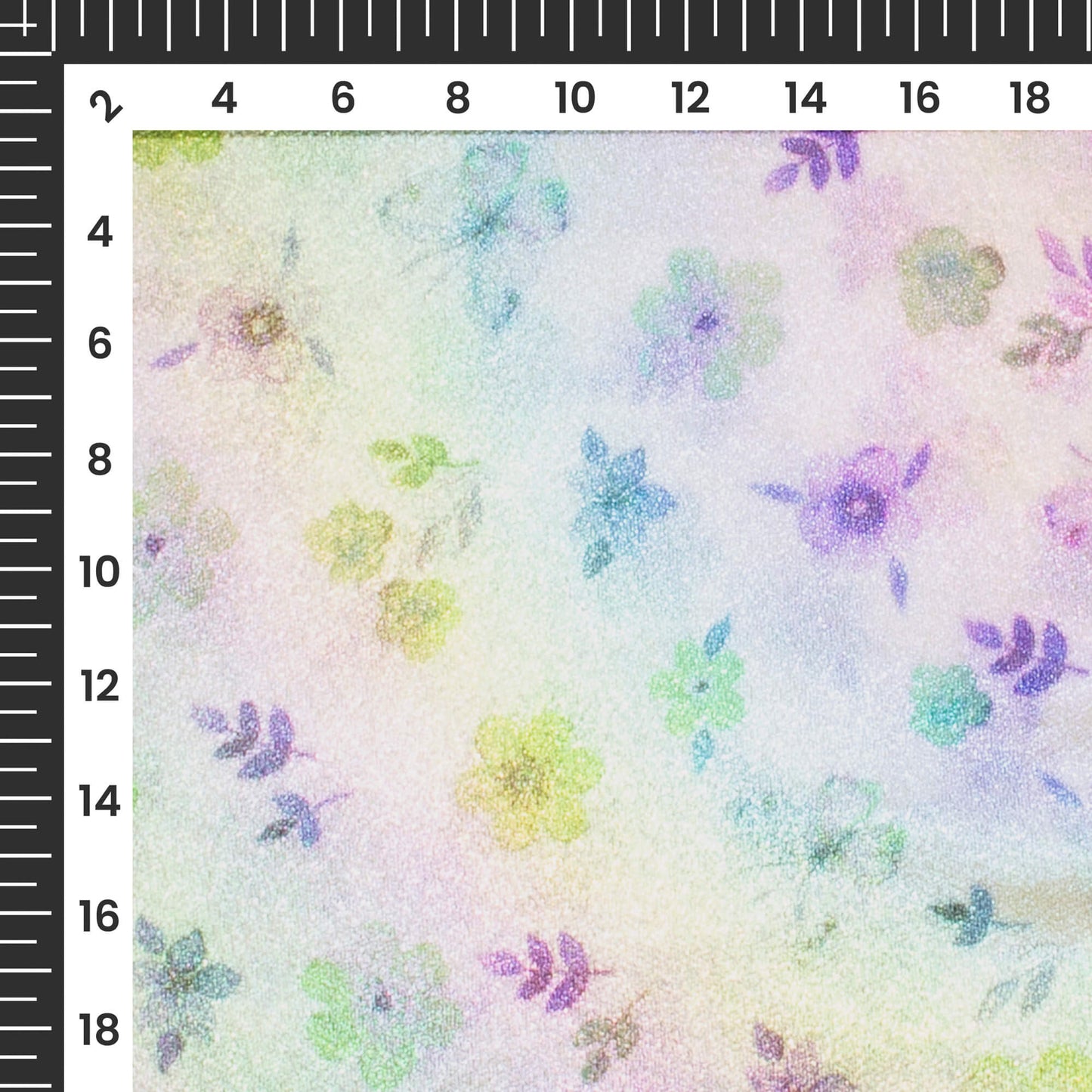 Violet Purple Floral Dual Tones Galaxy Imported Net Fabric