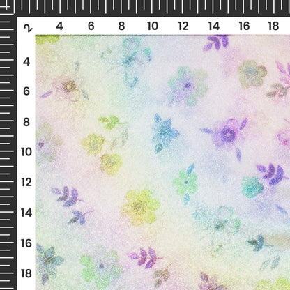 Violet Purple Floral Dual Tones Galaxy Imported Net Fabric