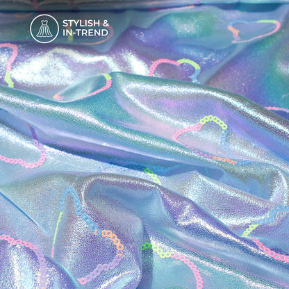 Quirky Multi-Color Sequins Dual Tones Galaxy Imported Net Fabric