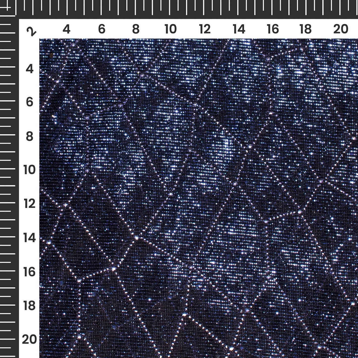 Smart Silver Geometric Foil Work On Imported Lycra Fabric
