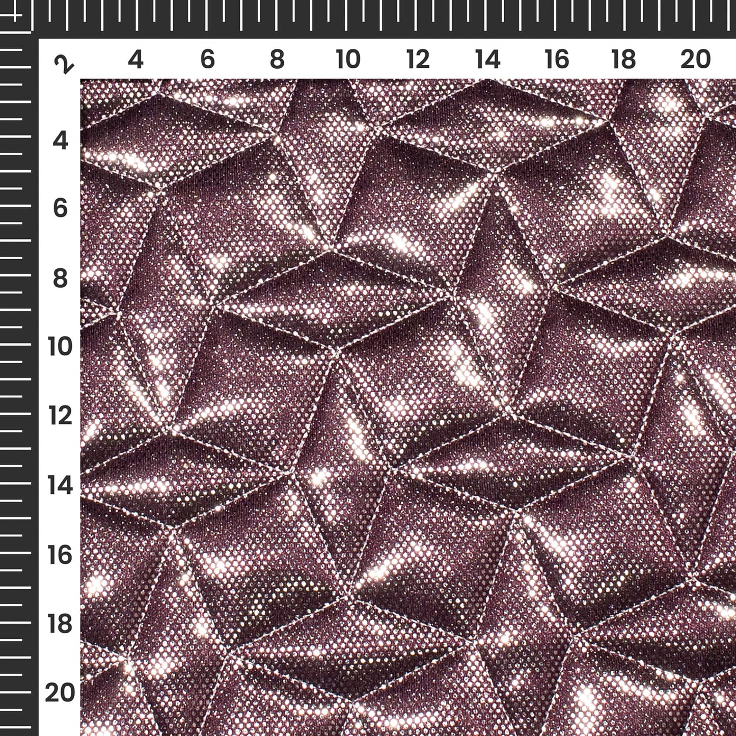 Silver Polka Dots Diamond Shape Foam Stiched On Imported Fabric