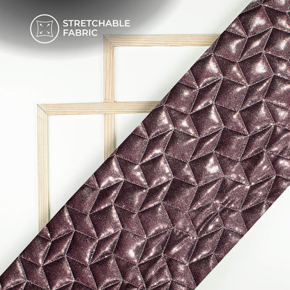Silver Polka Dots Diamond Shape Foam Stiched On Imported Fabric