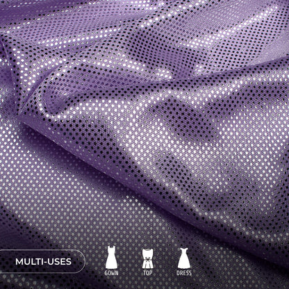 Classy Silver Polka Dots Foil Work On Imported Lycra Fabric