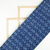 Indigo Trellis Pattern Natural Dye Akola Handblock Cotton Fabric