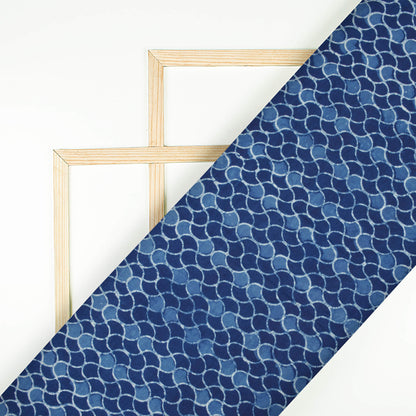 Indigo Trellis Pattern Natural Dye Akola Handblock Cotton Fabric