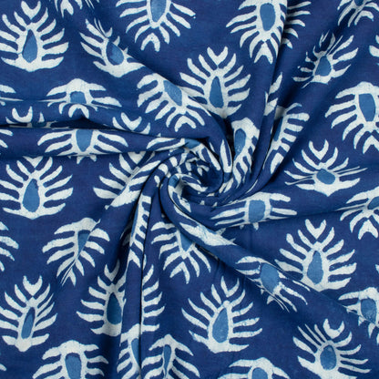 Indigo Booti Pattern Handblock Cotton Fabric
