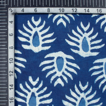 Indigo Booti Pattern Handblock Cotton Fabric