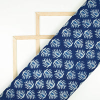 Indigo Booti Pattern Handblock Cotton Fabric