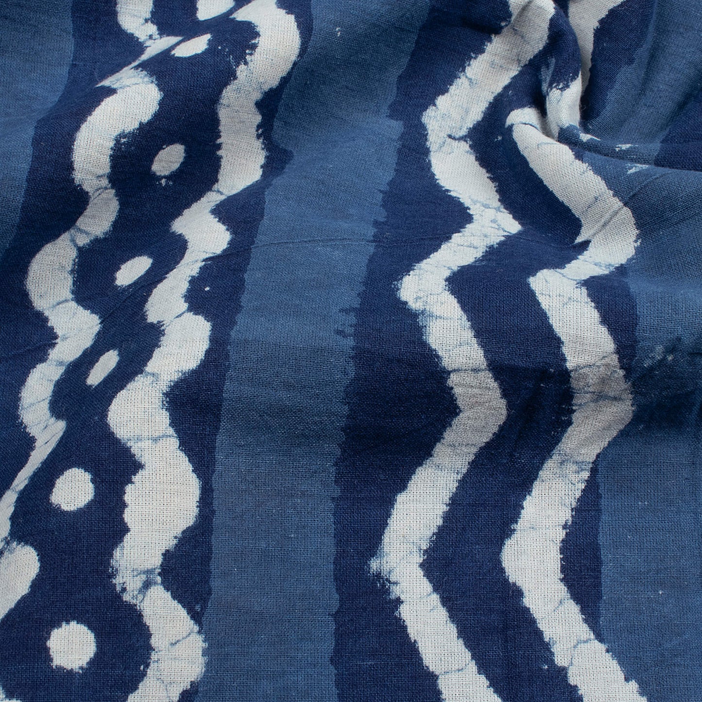 Indigo Chevron Pattern Handblock Cotton Fabric