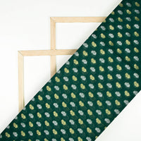 Sacremento Green Floral Pattern Zari Jacquard Banarasi Silk Fabric