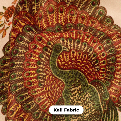 Pink And Red Traditional Kali Set With Unstitched Blouse