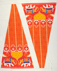 Orange Floral Traditional 
Kali Set With Unstitched Blouse