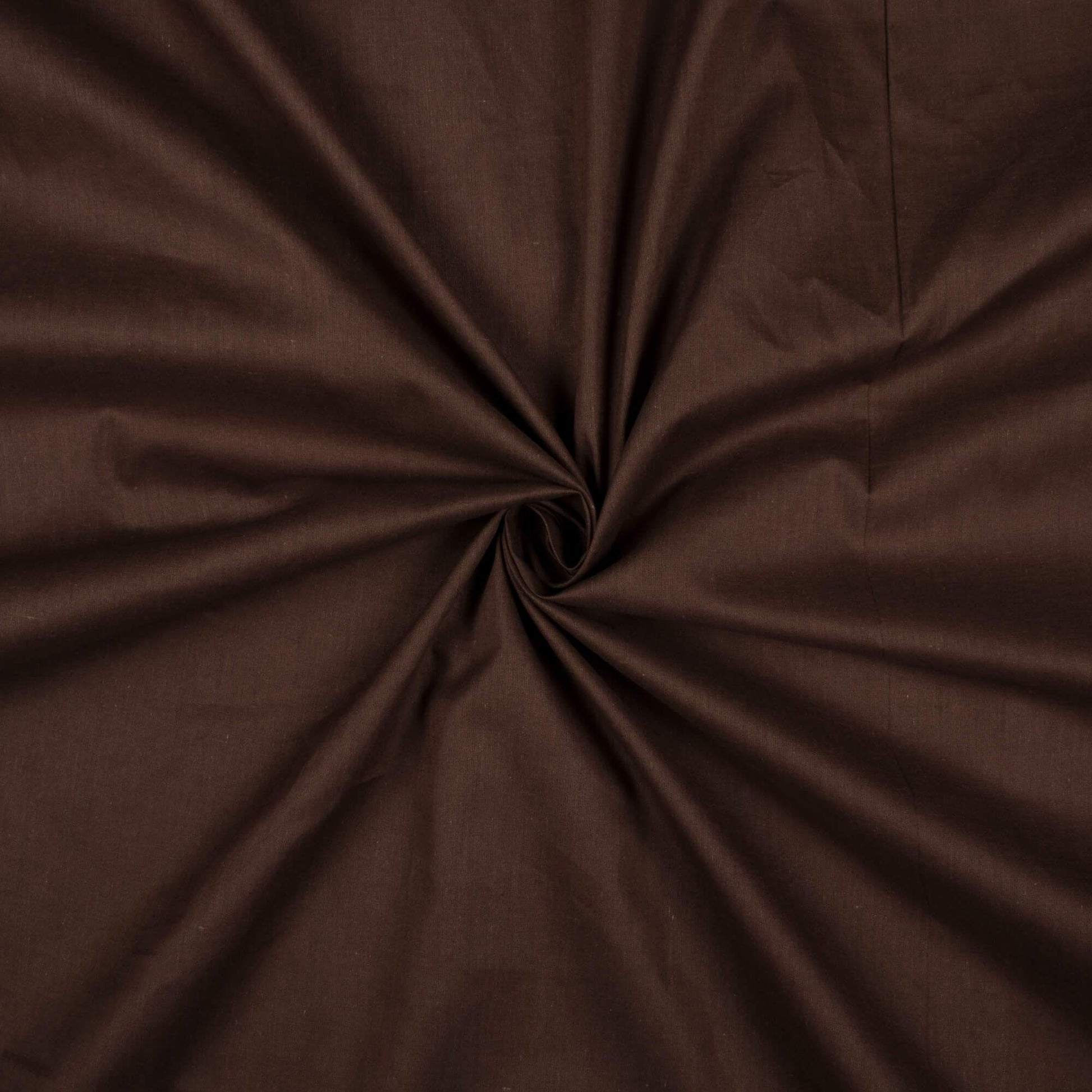 Cocoa Brown Plain Cotton Cambric Fabric - Fabcurate