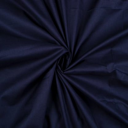 Navy Blue Plain Cotton Cambric Fabric - Fabcurate