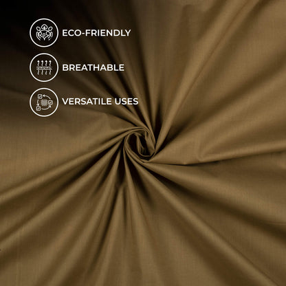 Dark Peanut Brown Plain Cotton Cambric Fabric