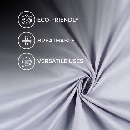 Pewter Grey Plain Cotton Cambric Fabric