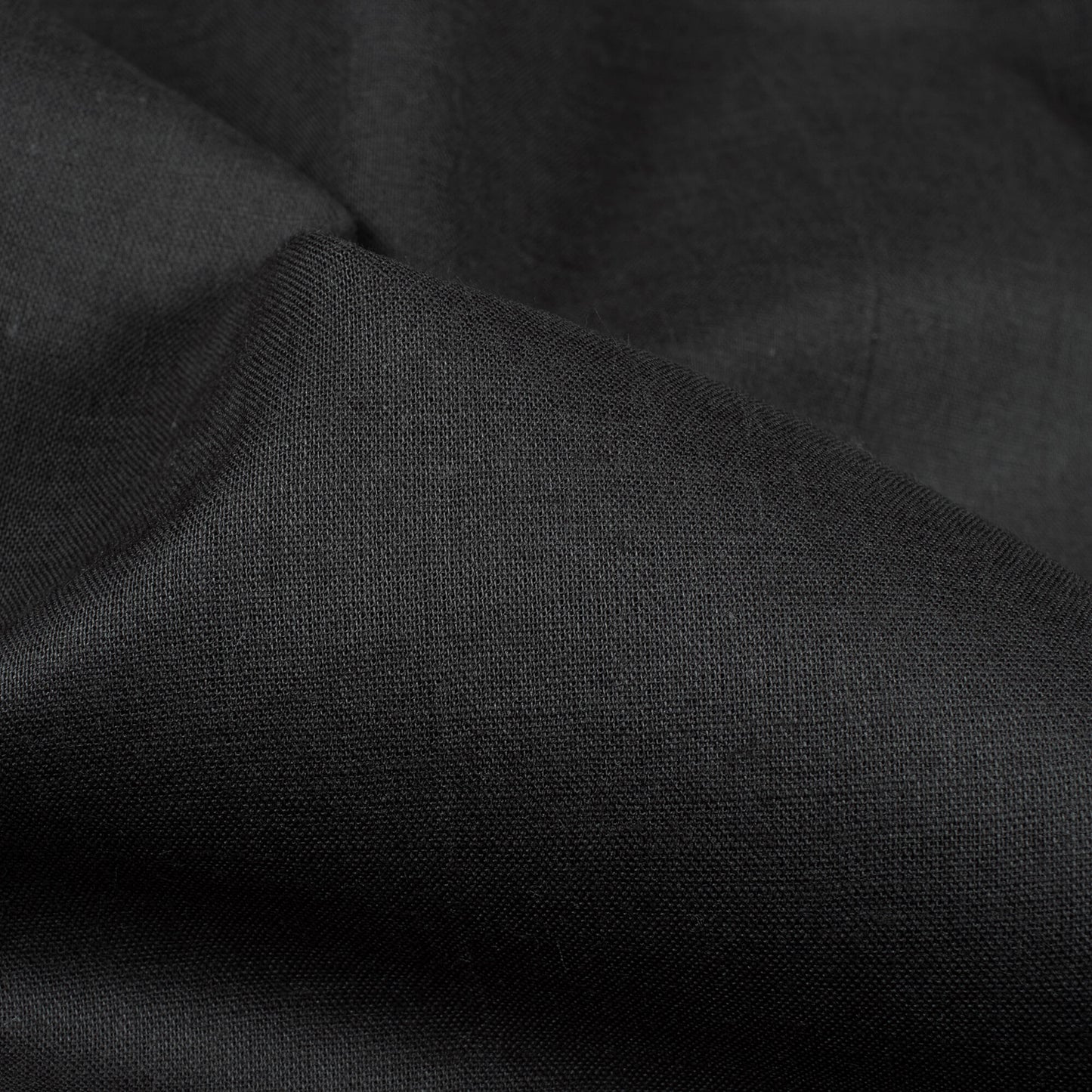 Jet Black Plain Cotton Cambric Fabric