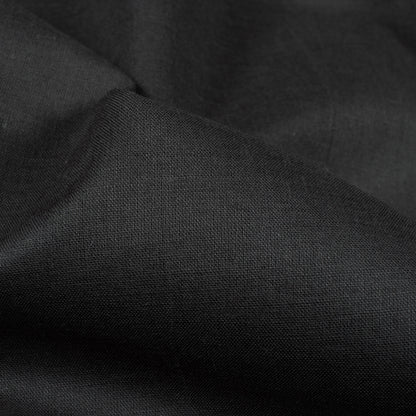 Jet Black Plain Cotton Cambric Fabric