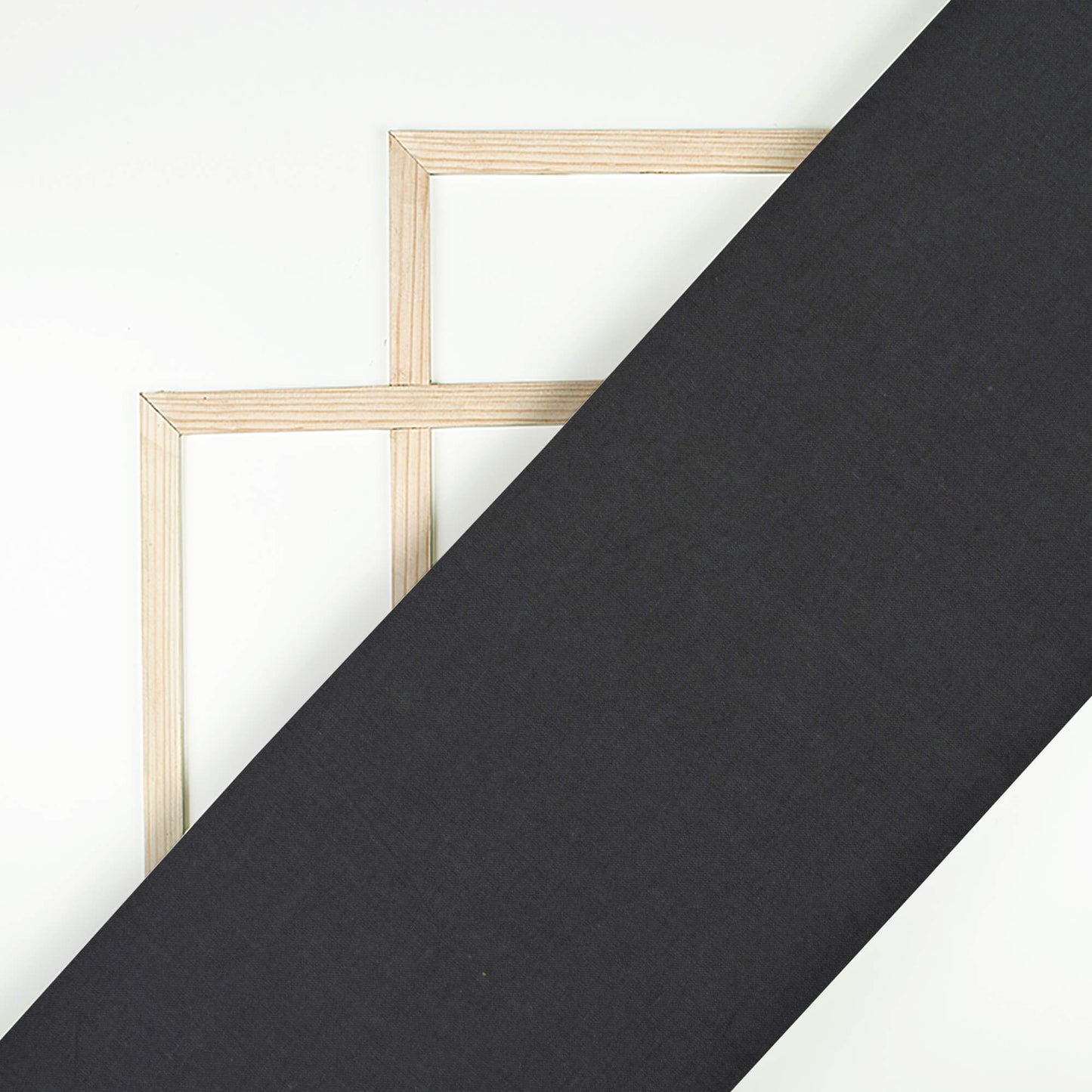 Jet Black Plain Cotton Cambric Fabric