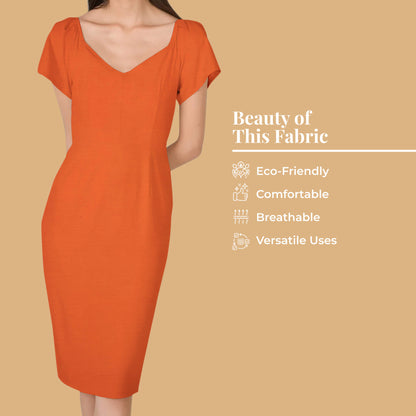 Tiger Orange Plain Cotton Cambric Fabric