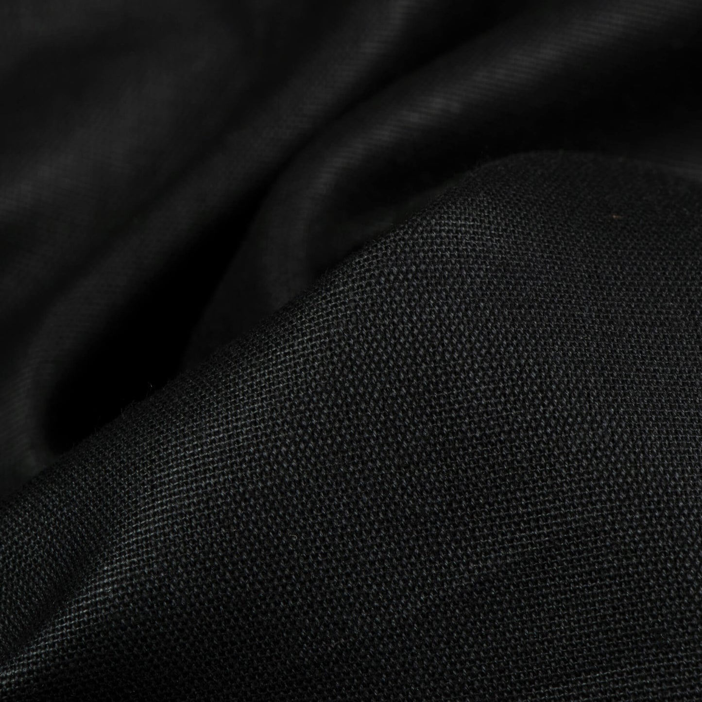 Black Plain Cotton Flex Fabric
