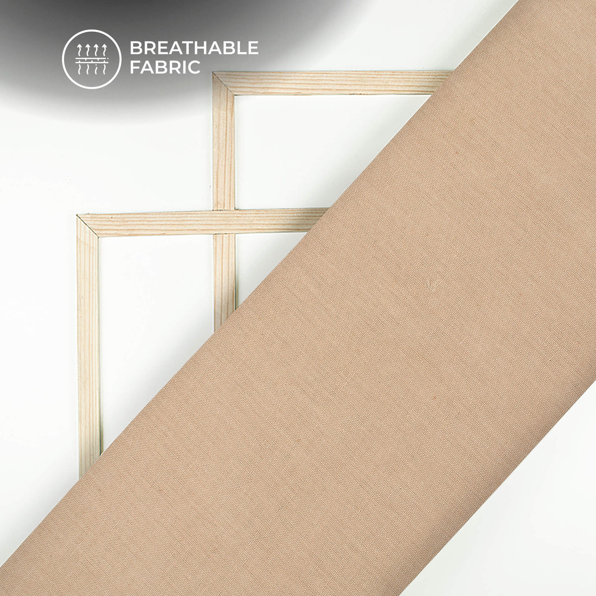 Tan Beige Plain Cotton Flex Fabric