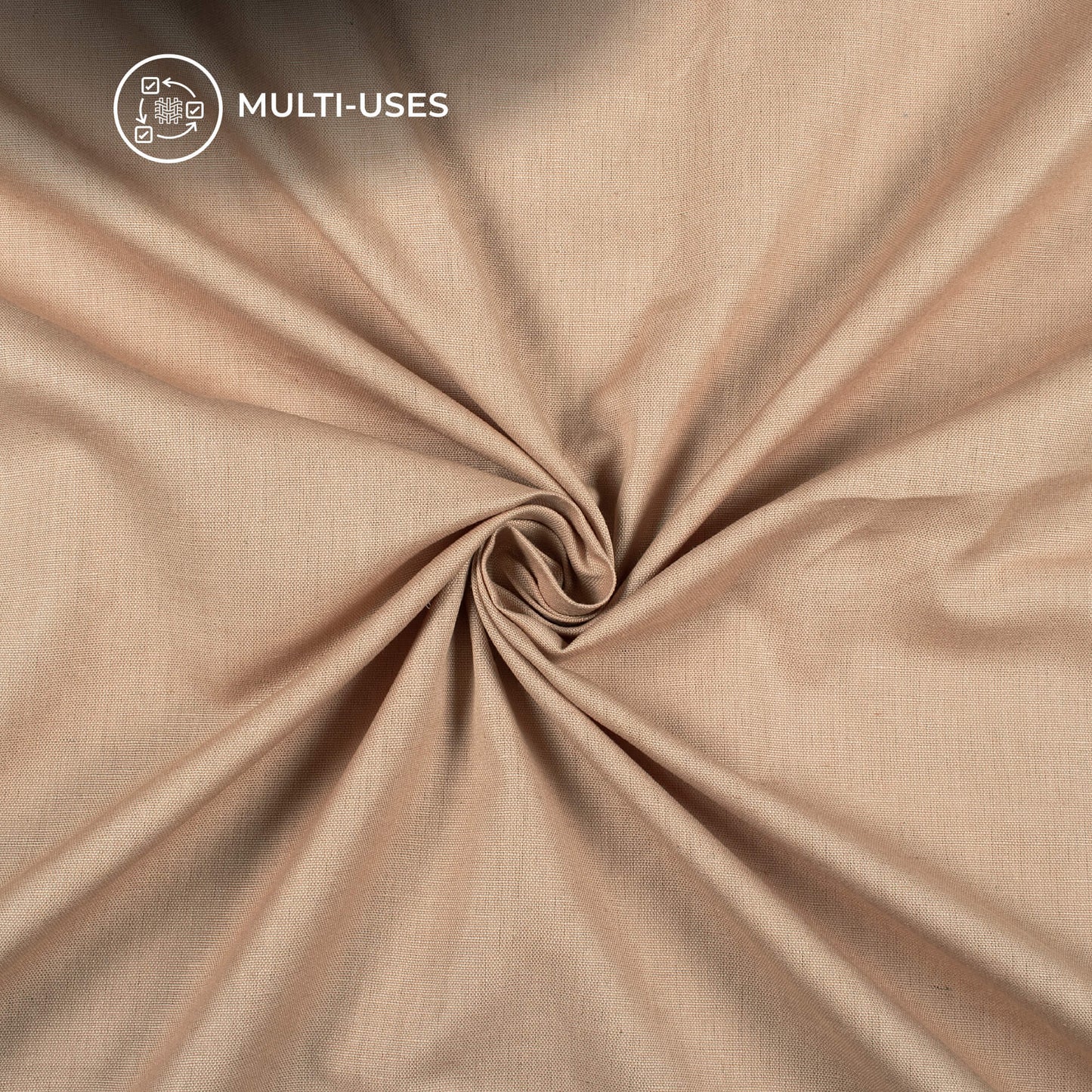 Tan Beige Plain Cotton Flex Fabric