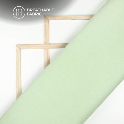 Tea Green Plain Cotton Flex Fabric