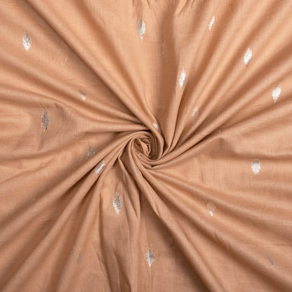 Tortilla Brown And Golden Booti Pattern Plain Cotton Lurex Fabric