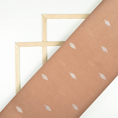 Tortilla Brown And Golden Booti Pattern Plain Cotton Lurex Fabric