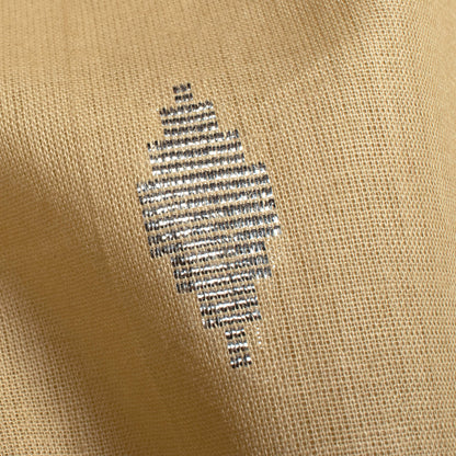Sand Beige And Silver Booti Pattern Plain Cotton Lurex Fabric
