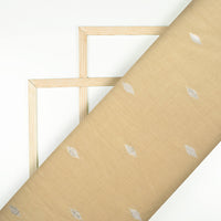 Sand Beige And Silver Booti Pattern Plain Cotton Lurex Fabric