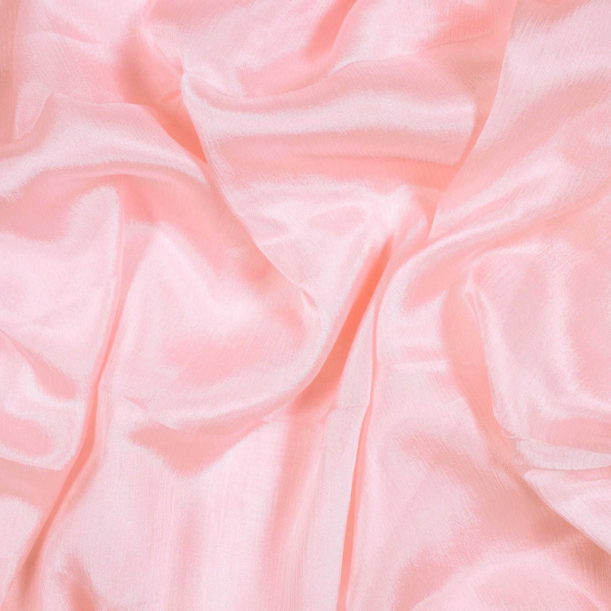 Baby Pink Plain Pure Chinnon Chiffon Fabric - Fabcurate