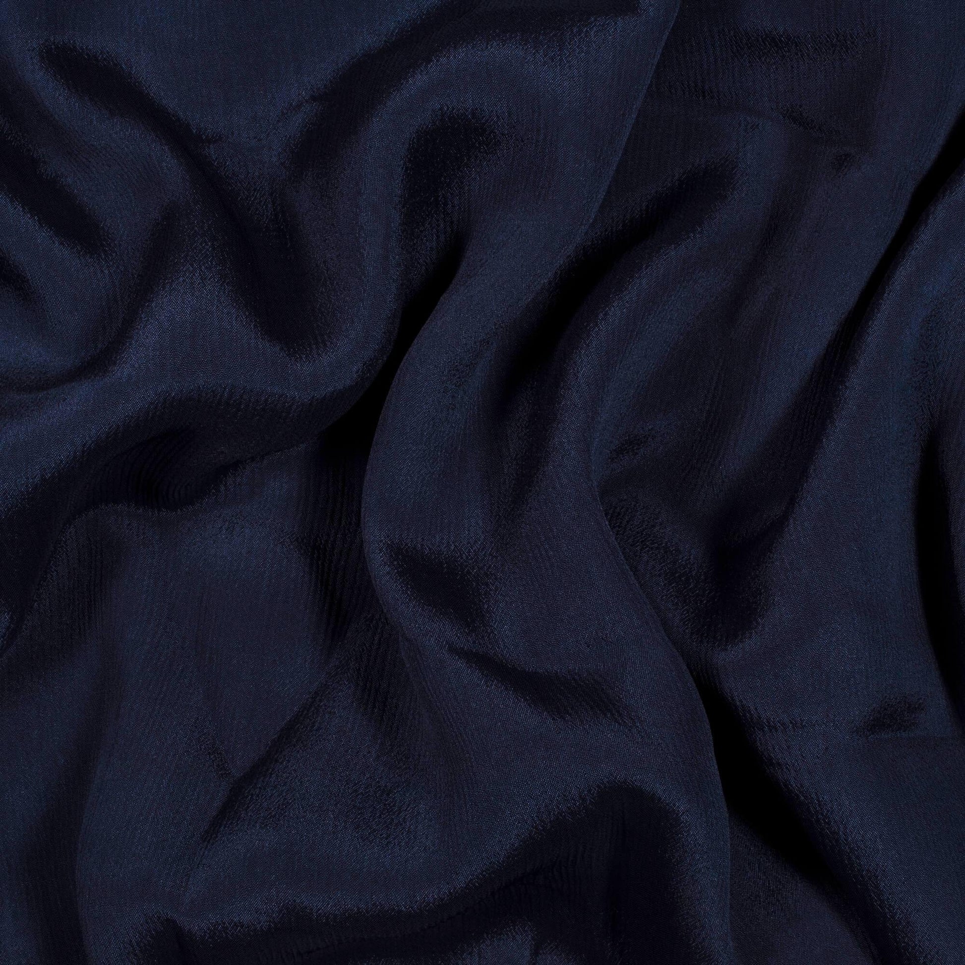 Navy Blue Plain Pure Chinnon Chiffon Fabric - Fabcurate