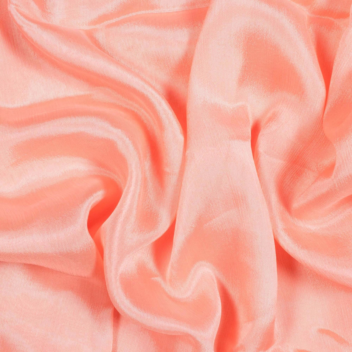 Salmon Pink Plain Pure Chinnon Chiffon Fabric - Fabcurate