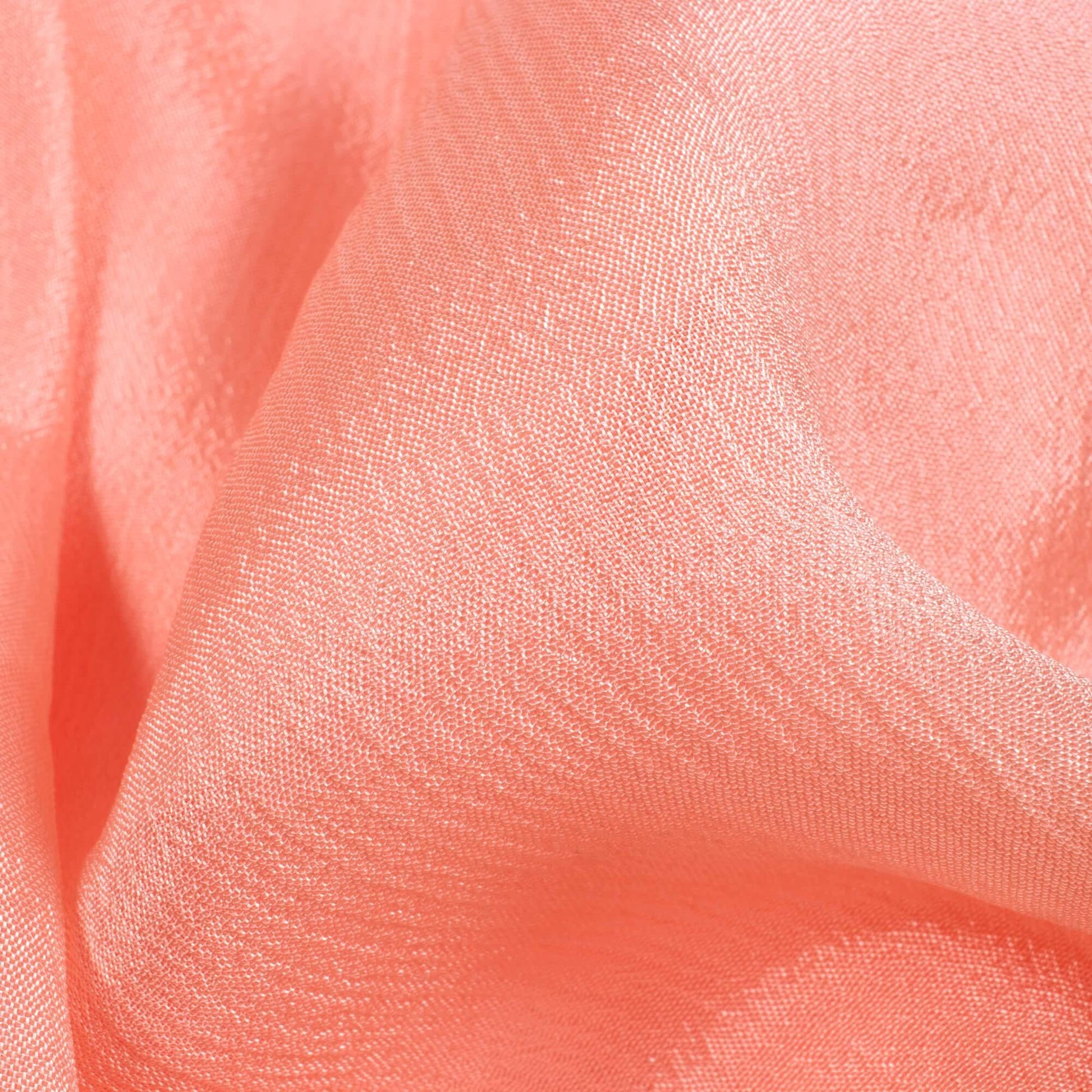 Salmon Pink Plain Pure Chinnon Chiffon Fabric - Fabcurate